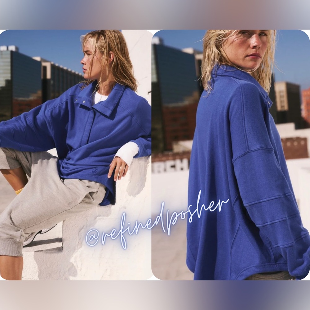 Free People Movement Warm Down Pullover size Medium NWT Electric Cobalt